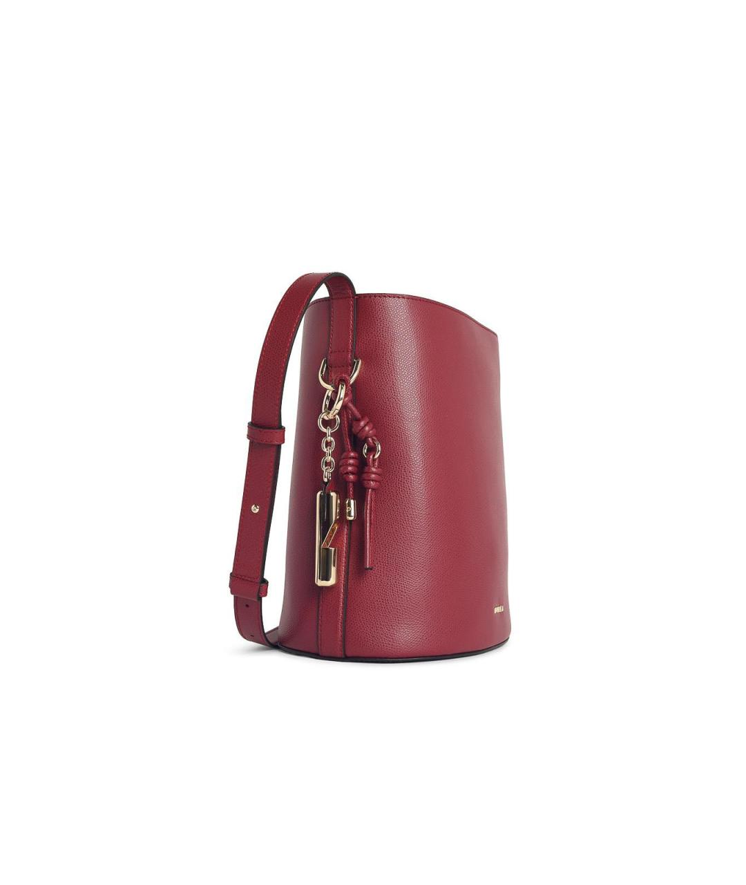 FURLA Бордовая кожаная сумка через плечо, фото 2