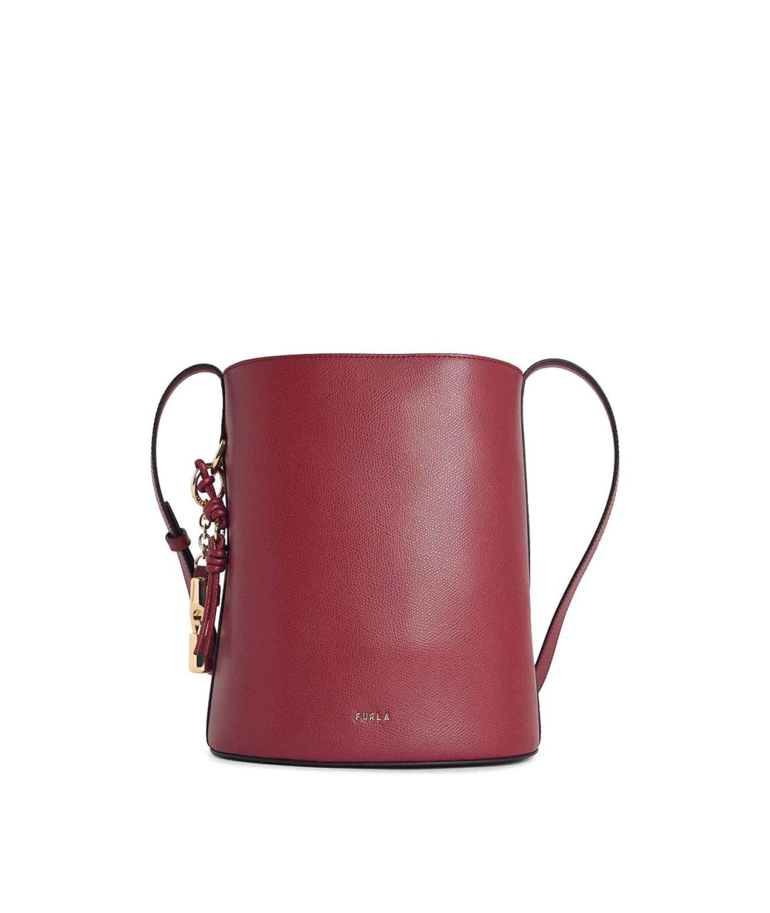 FURLA Бордовая кожаная сумка через плечо, фото 1