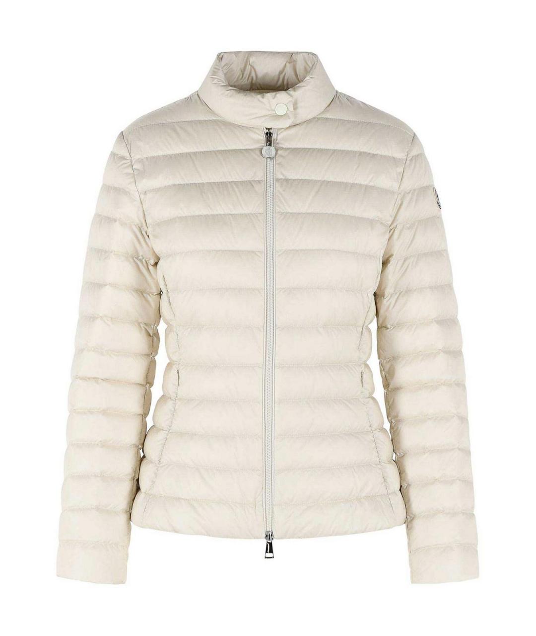 MONCLER Белый полиамидовый пуховик, фото 1