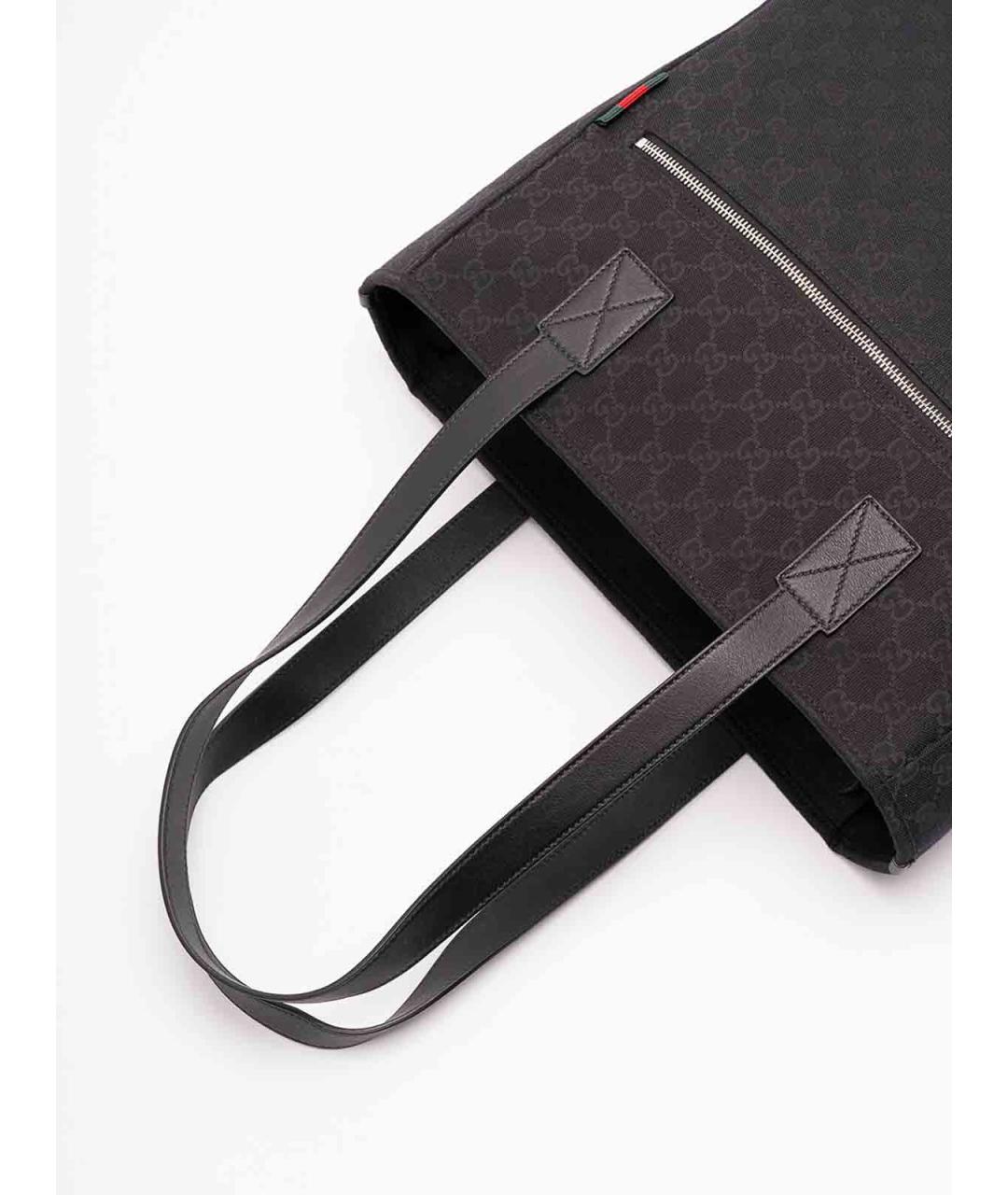 GUCCI Черная синтетическая сумка тоут, фото 4