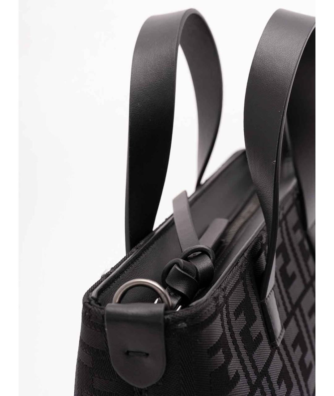 FENDI Черная тканевая сумка тоут, фото 5