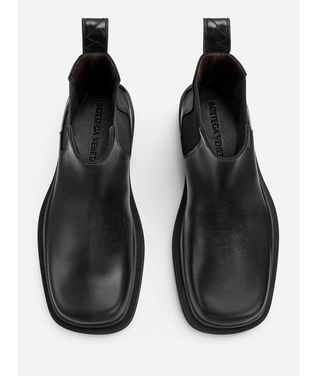 BOTTEGA VENETA Черные кожаные полусапоги, фото 4