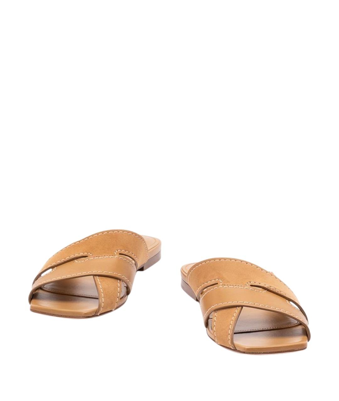 TOD'S Бежевые кожаные сандалии, фото 2
