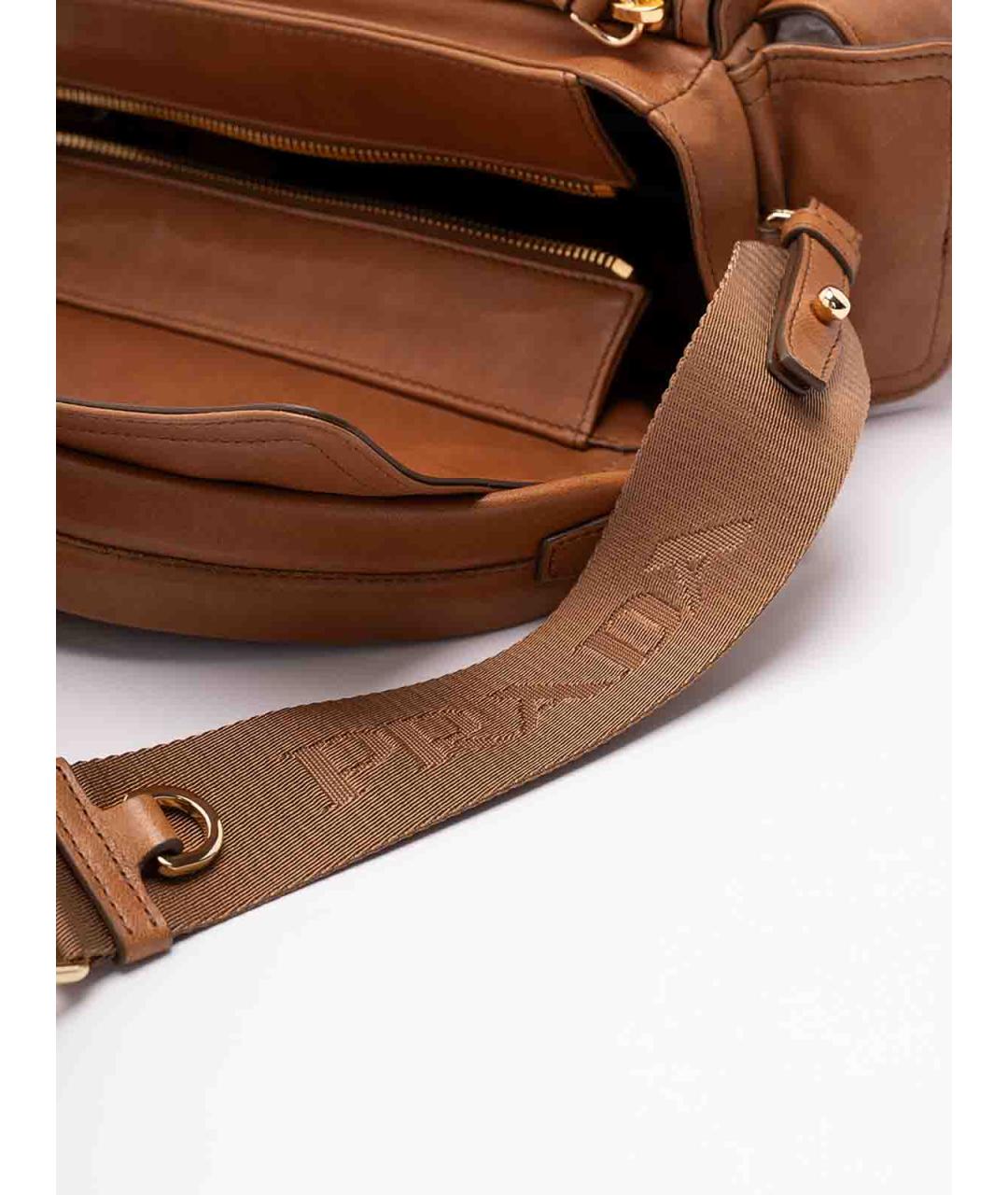 PRADA Коричневая кожаная сумка через плечо, фото 5
