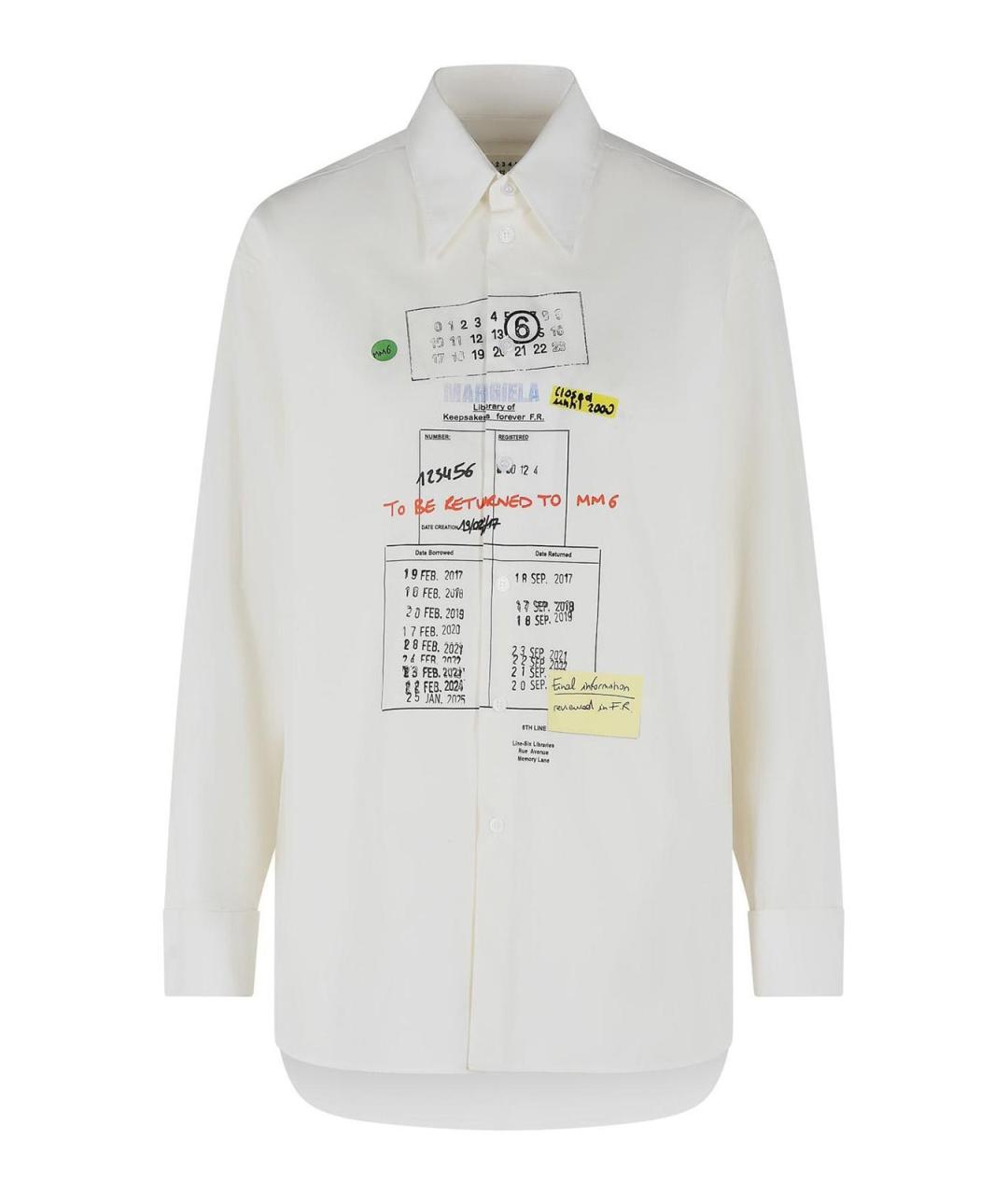 MM6 MAISON MARGIELA Белая хлопковая рубашка, фото 1