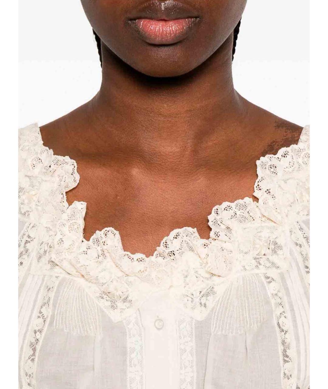 ERMANNO SCERVINO Бежевая хлопковая майка, фото 4