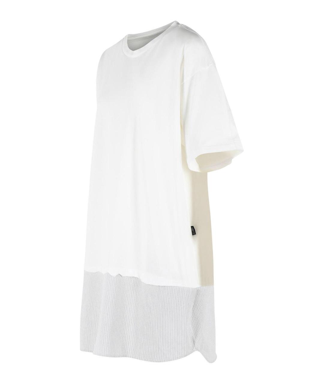 MM6 MAISON MARGIELA Белое хлопковое повседневное платье, фото 3