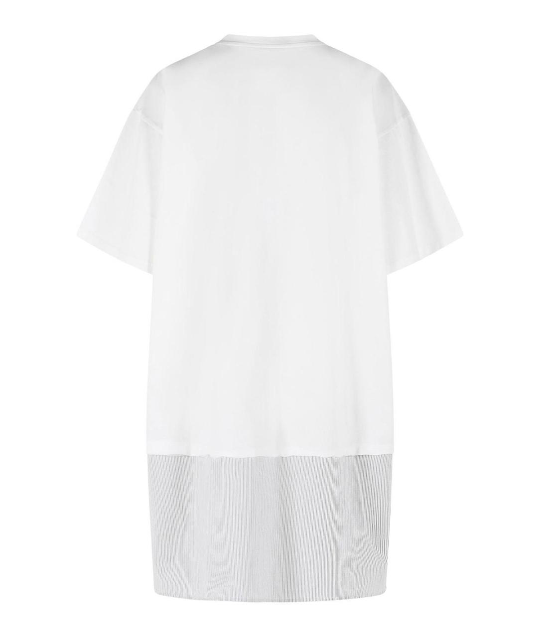 MM6 MAISON MARGIELA Белое хлопковое повседневное платье, фото 2