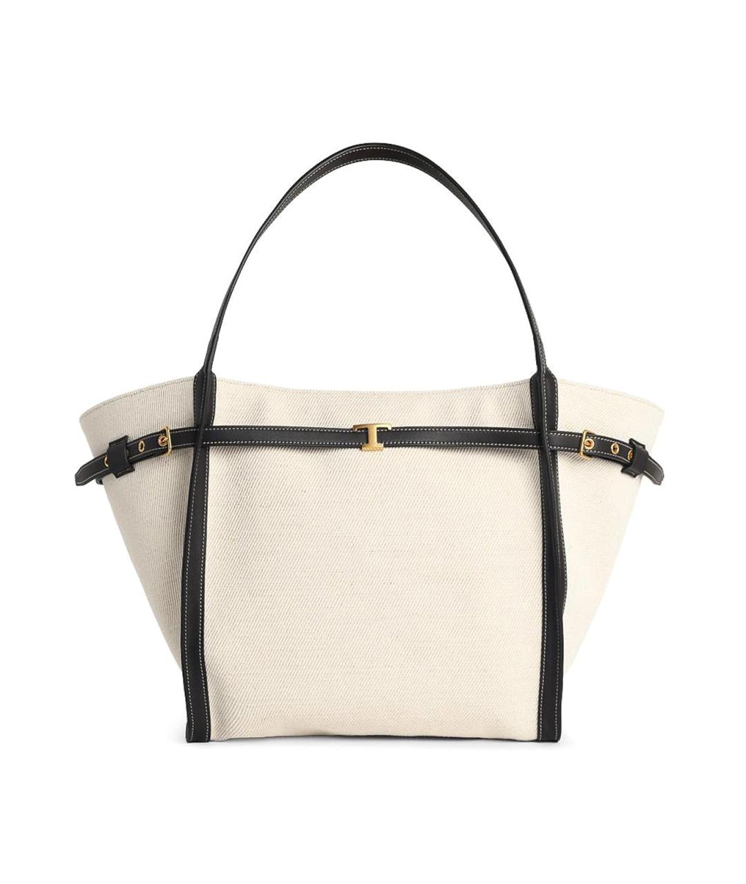 TOD'S Белая льняная сумка тоут, фото 1