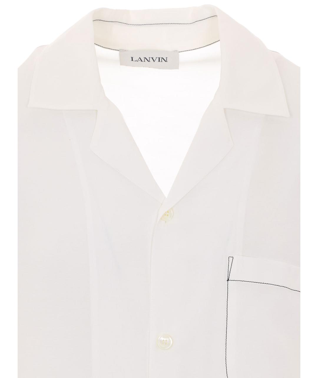 LANVIN Белая хлопковая классическая рубашка, фото 4