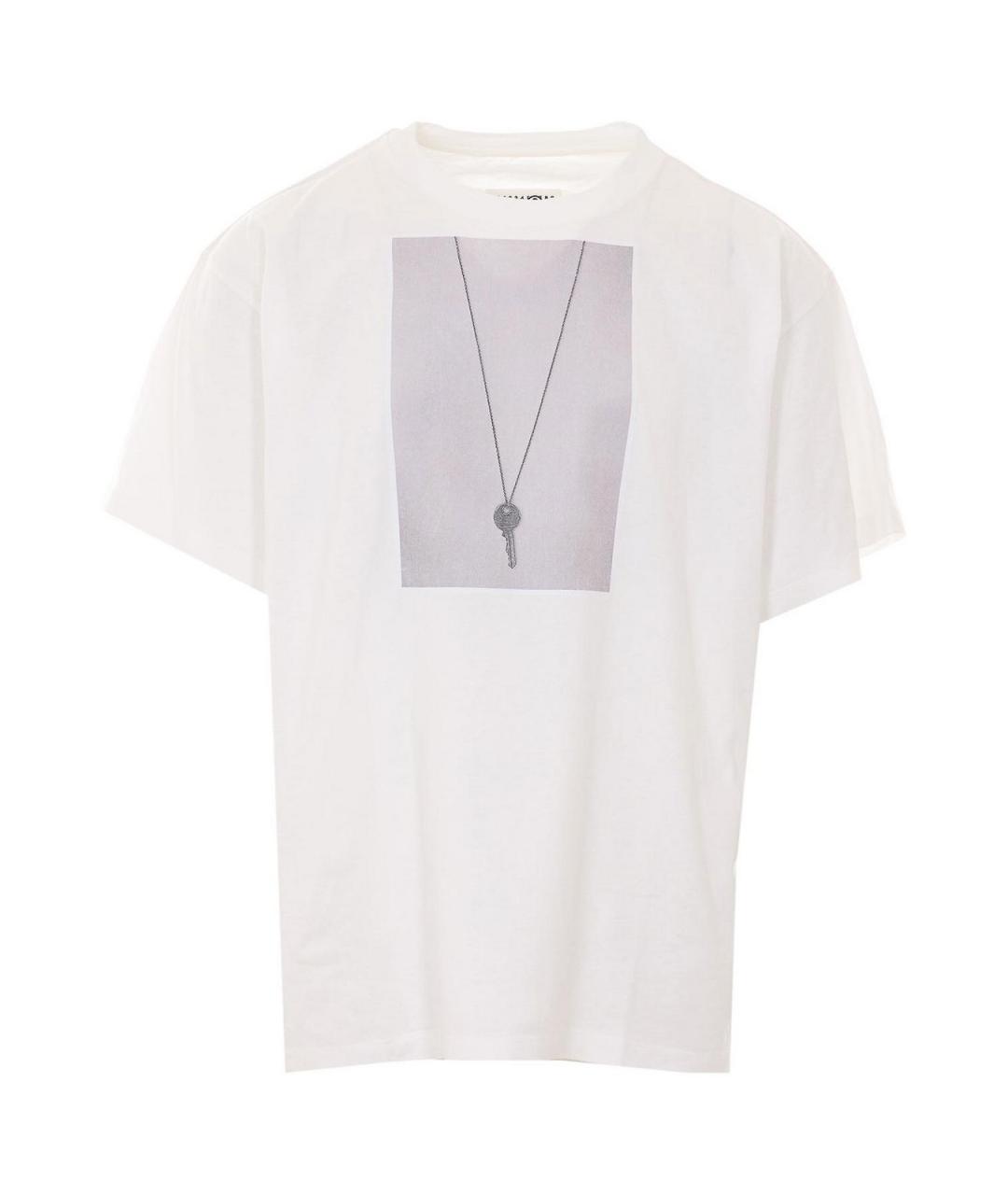 MM6 MAISON MARGIELA Белая хлопковая футболка, фото 1