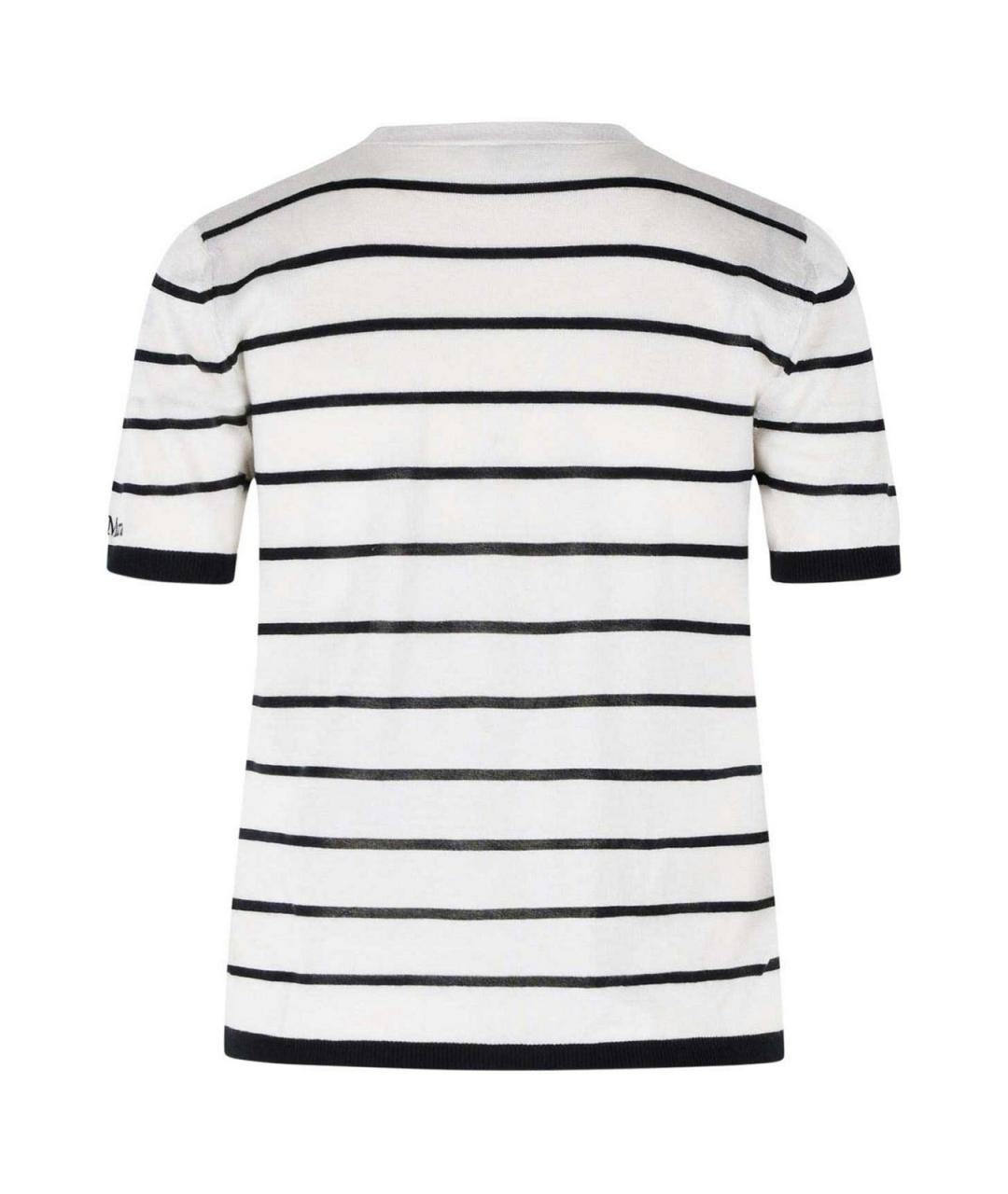 MAX MARA Белая шелковая футболка, фото 1