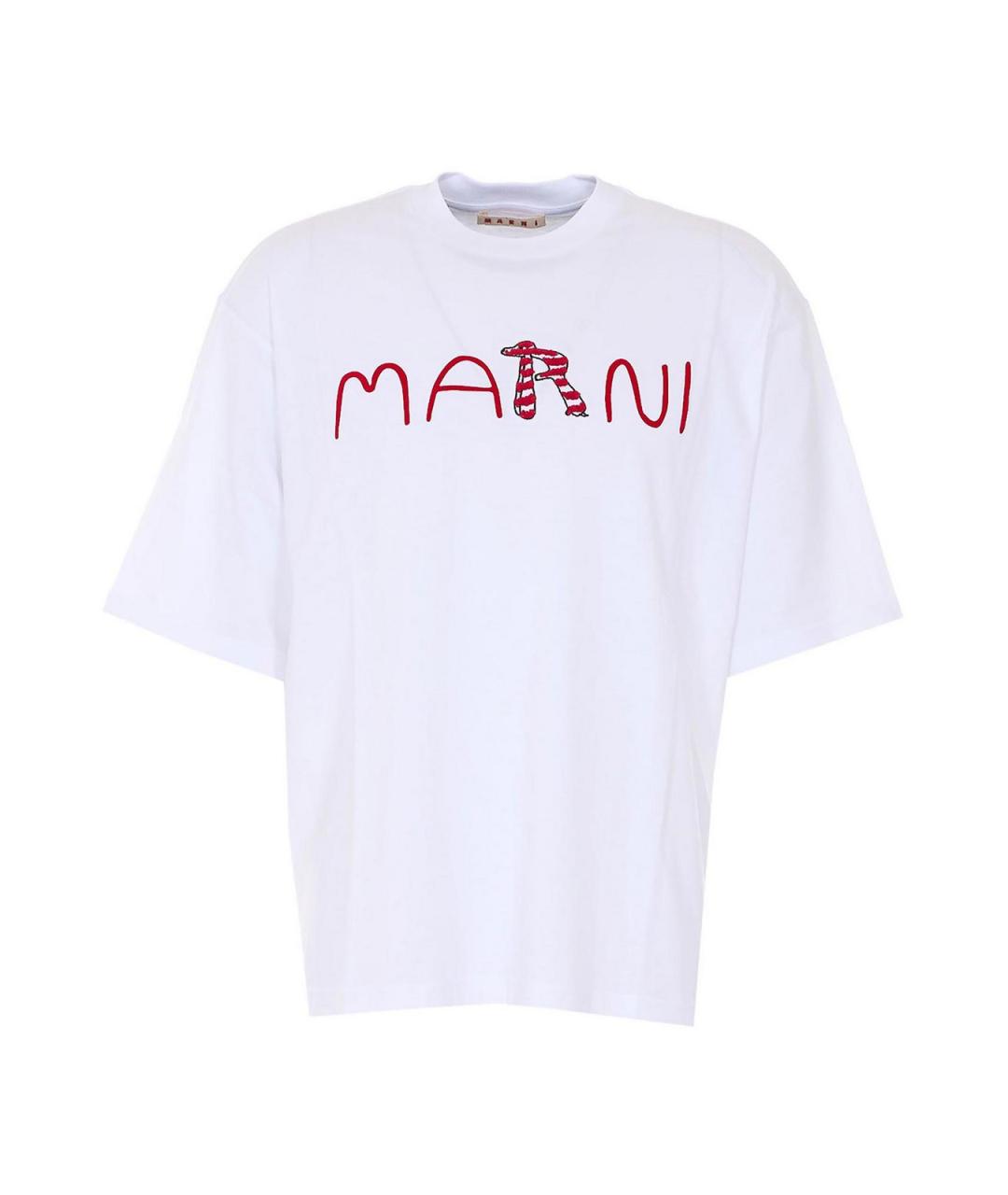 MARNI Белая хлопковая футболка, фото 1