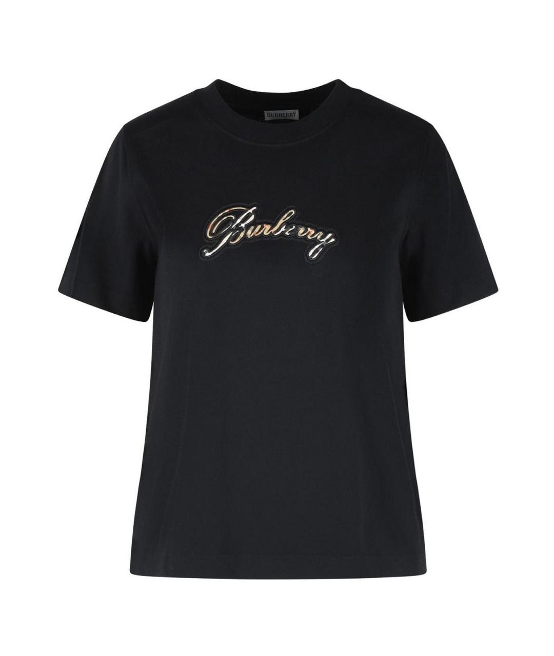 BURBERRY Черная хлопковая футболка, фото 1