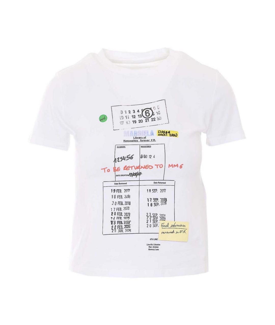 MM6 MAISON MARGIELA Белая хлопковая футболка, фото 1
