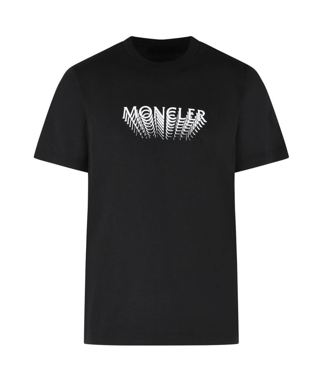 MONCLER Черная хлопковая футболка, фото 1