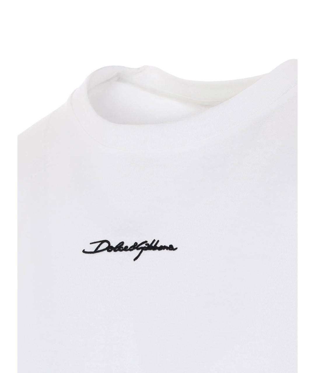 DOLCE&GABBANA Белая хлопковая футболка, фото 3