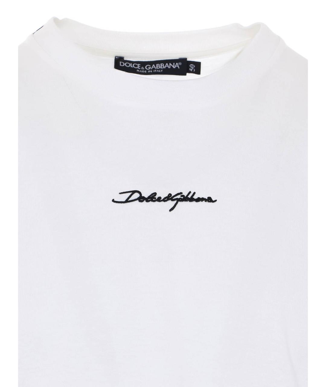 DOLCE&GABBANA Белая хлопковая футболка, фото 4