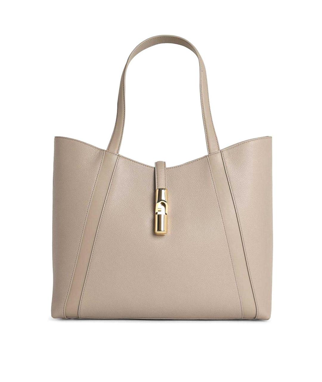 FURLA Серая кожаная сумка тоут, фото 1