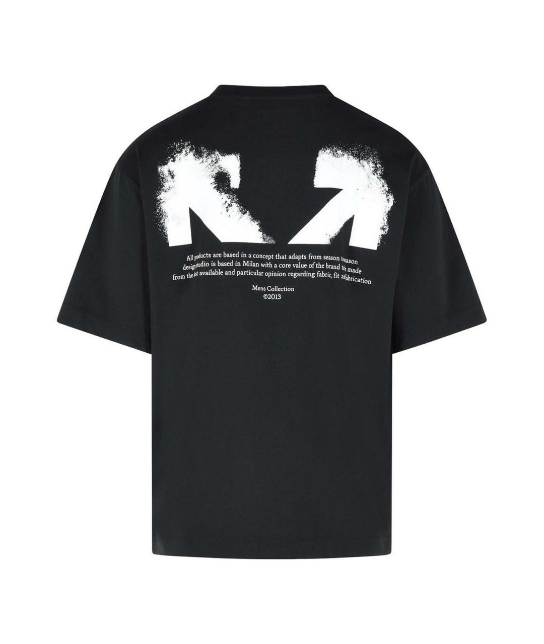 OFF-WHITE Черная хлопковая футболка, фото 2