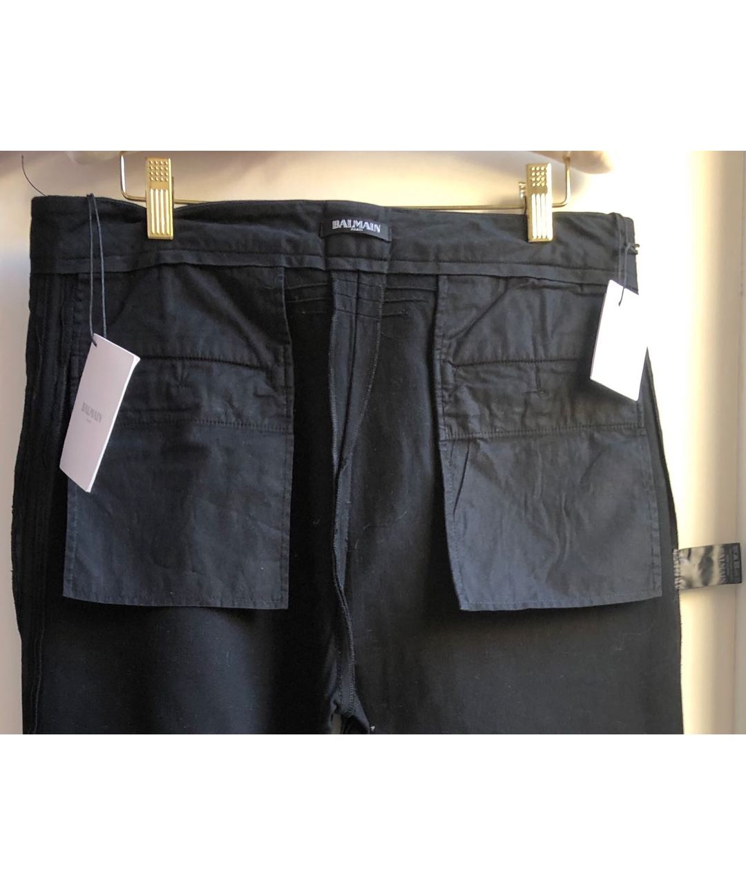 BALMAIN Черные хлопковые классические брюки, фото 3
