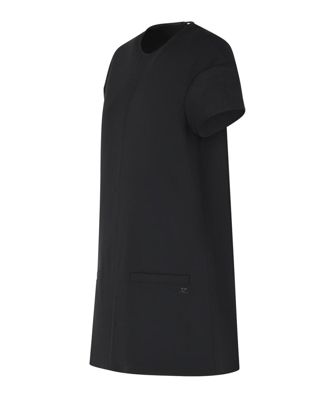 COURREGES Черное полиэстеровое повседневное платье, фото 3
