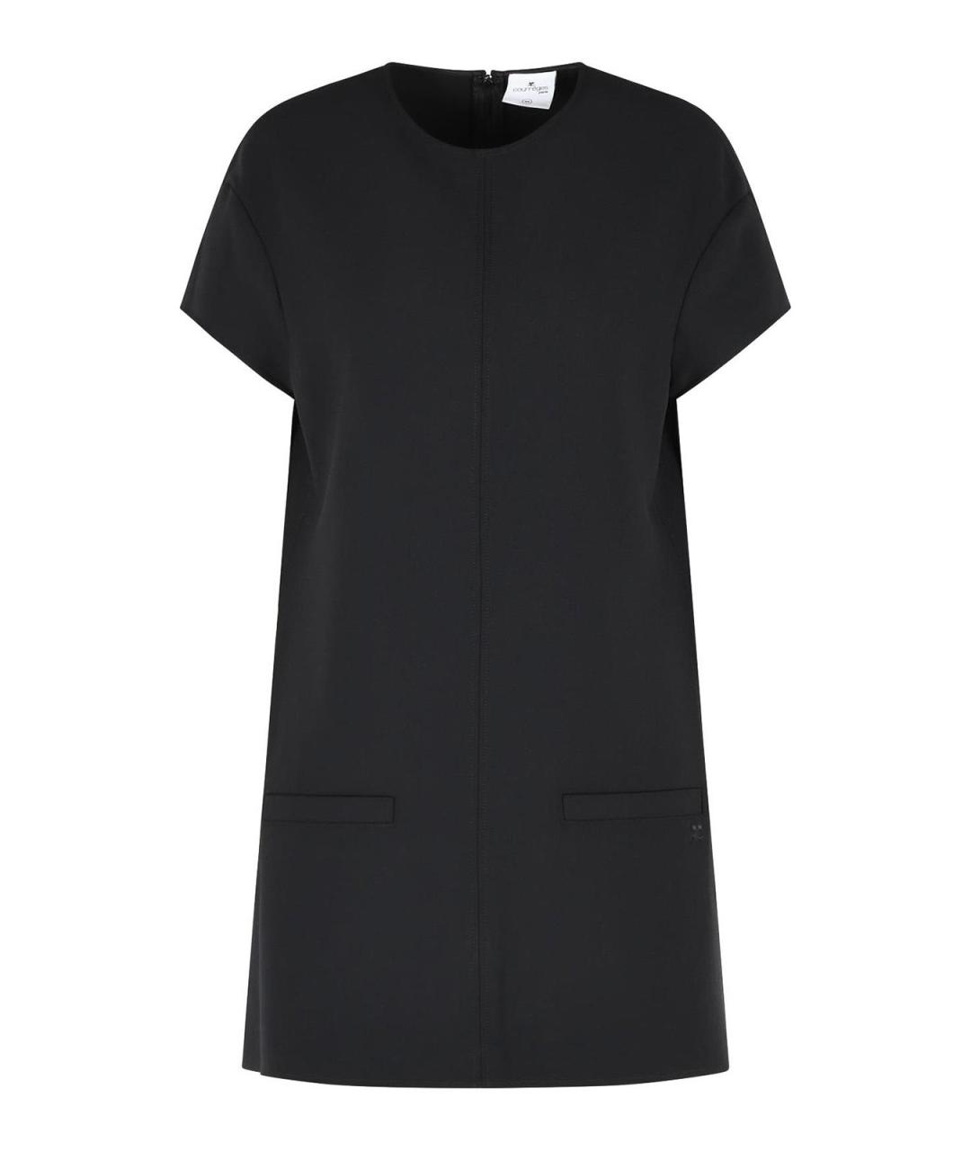 COURREGES Черное полиэстеровое повседневное платье, фото 1