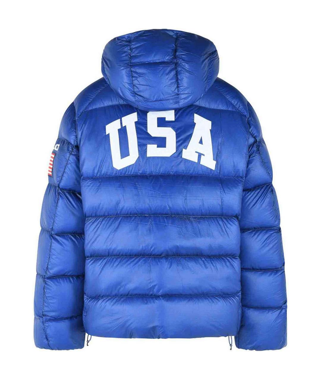 POLO RALPH LAUREN Синий полиамидовый пуховик, фото 2