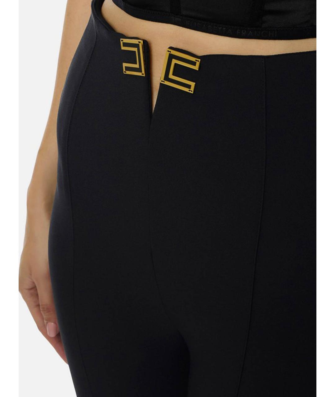 ELISABETTA FRANCHI Черные брюки узкие, фото 4