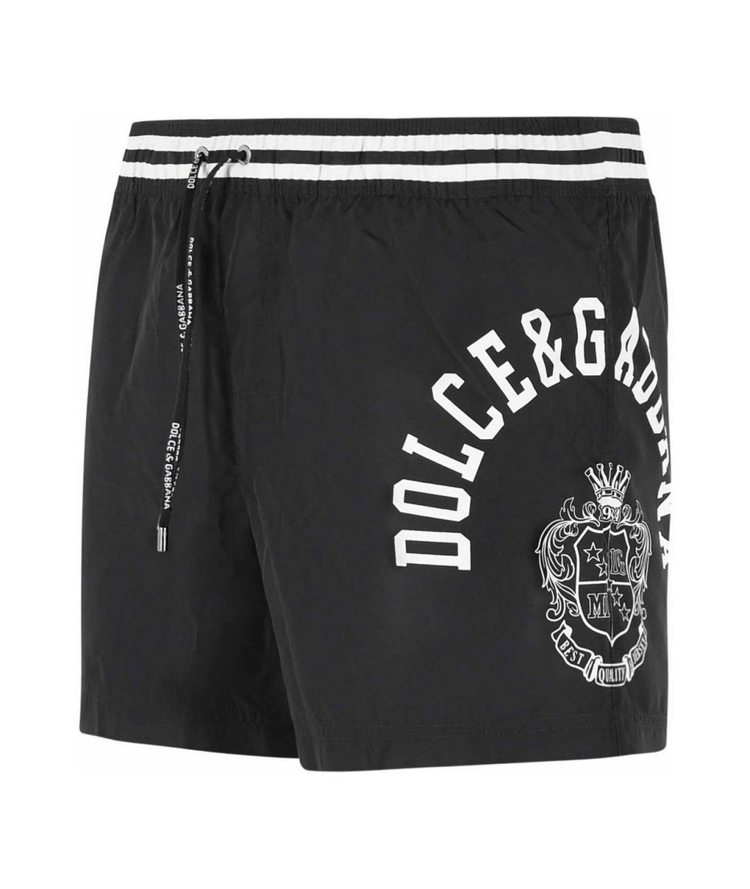 DOLCE&GABBANA Черные полиэстеровые плавки, фото 3