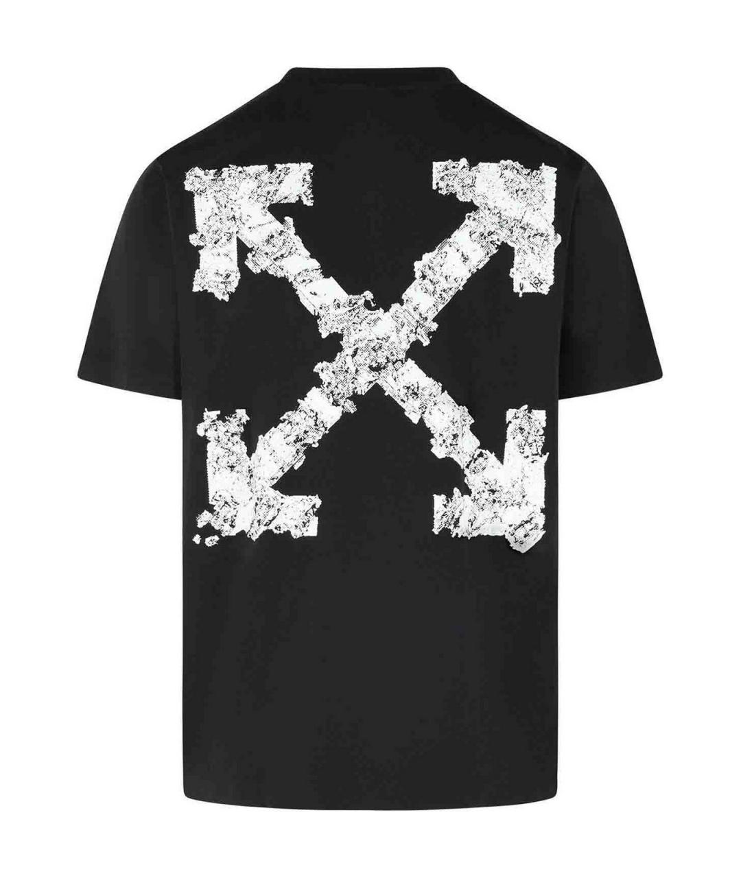 OFF-WHITE Черная хлопковая футболка, фото 2
