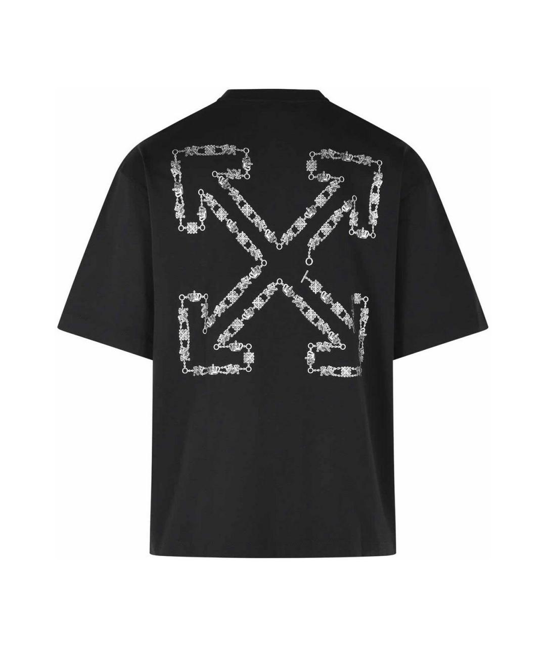 OFF-WHITE Черная хлопковая футболка, фото 2