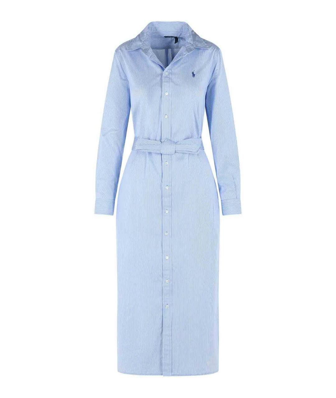 POLO RALPH LAUREN Голубое хлопковое платье, фото 1