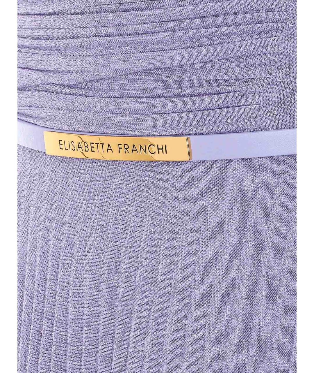 ELISABETTA FRANCHI Фиолетовое вискозное вечернее платье, фото 3