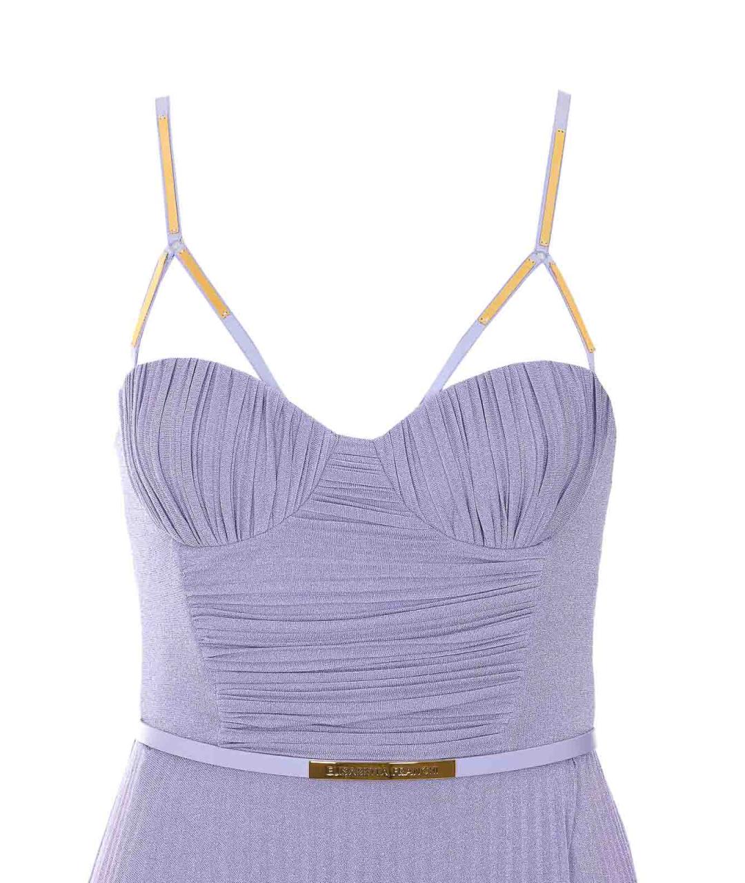 ELISABETTA FRANCHI Фиолетовое вискозное вечернее платье, фото 4