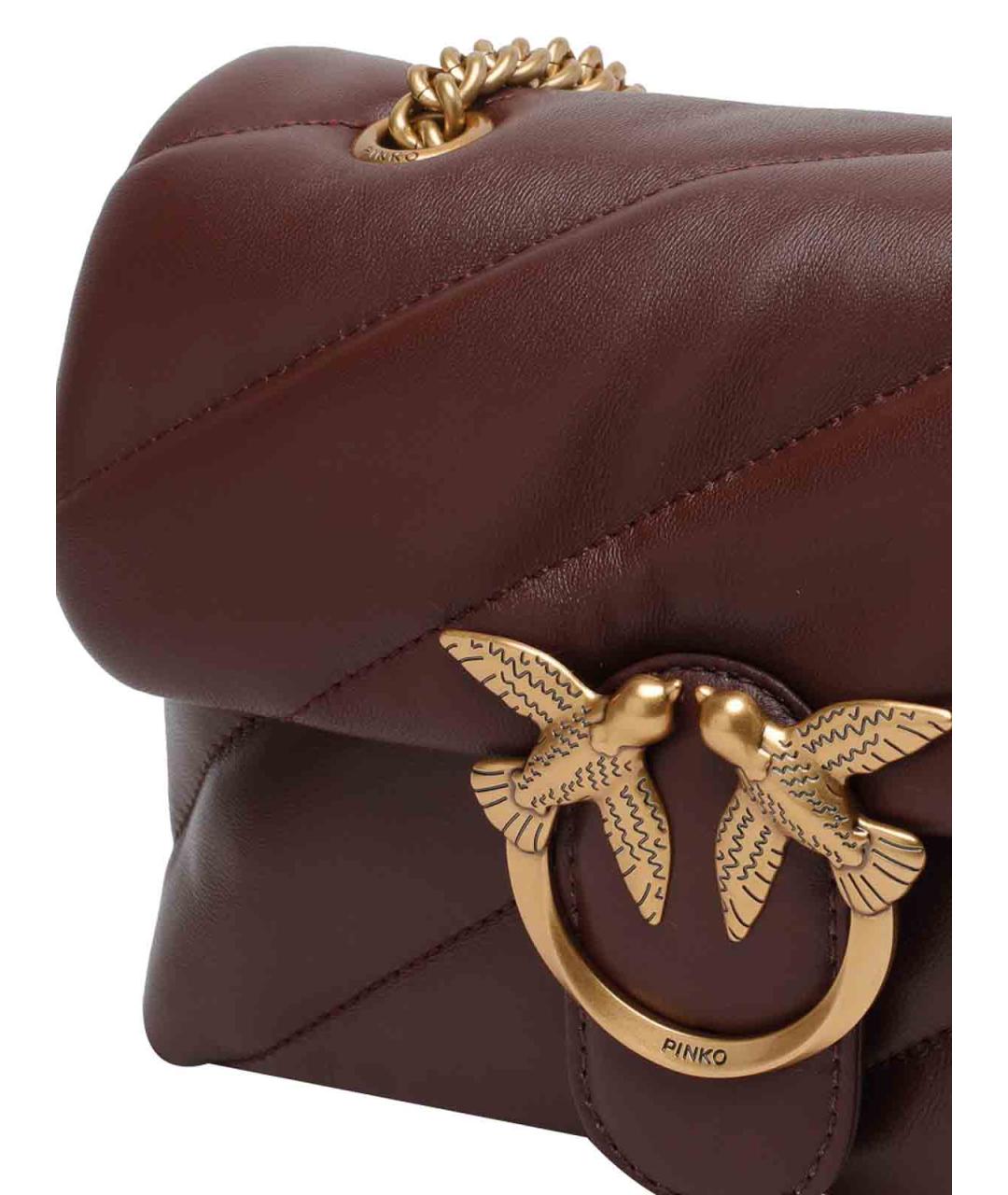 PINKO Бордовая кожаная сумка через плечо, фото 4