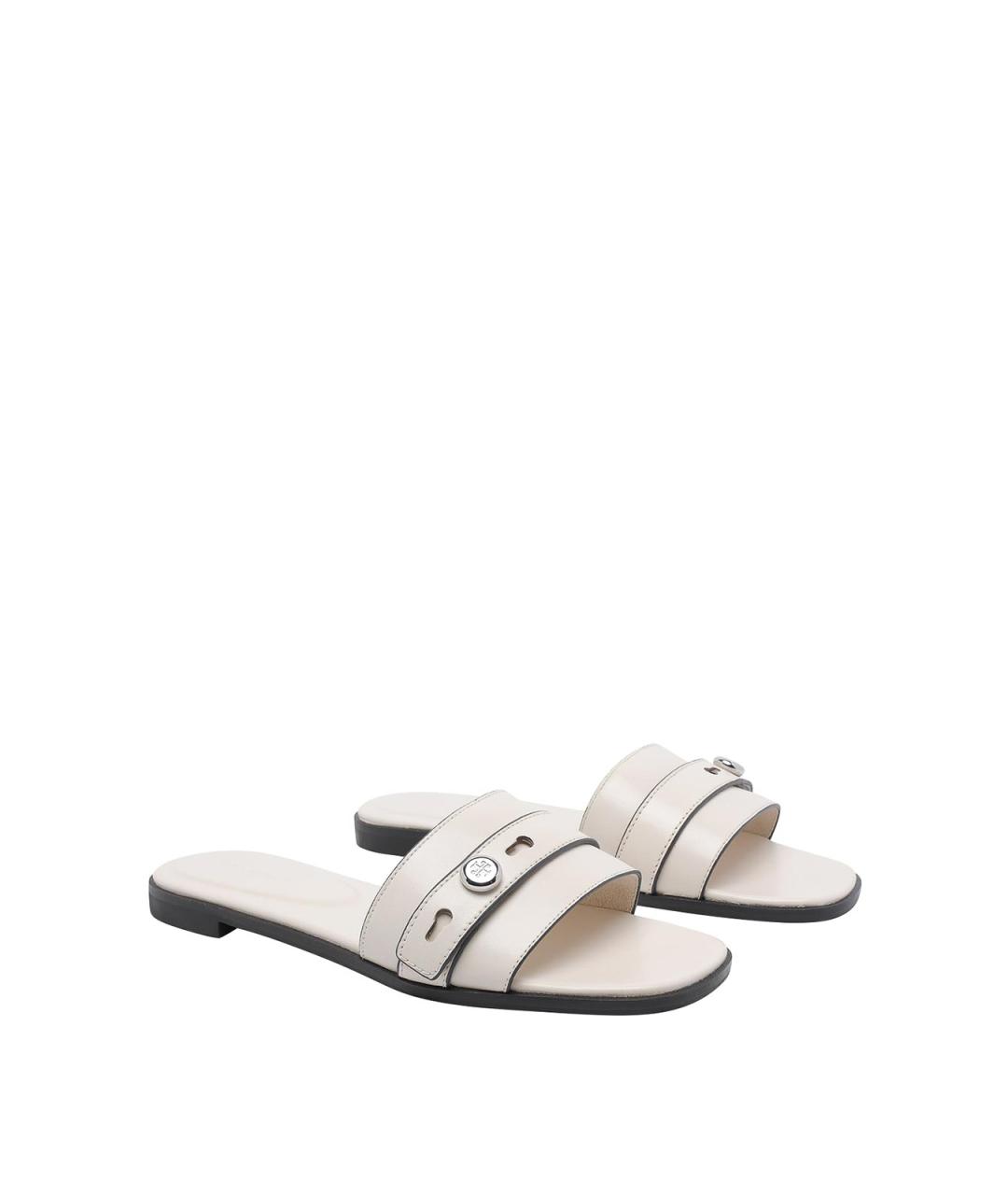 TORY BURCH Белые кожаные сандалии, фото 2