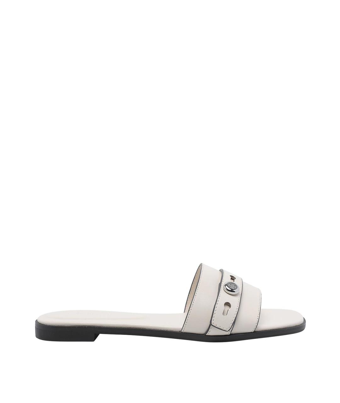 TORY BURCH Белые кожаные сандалии, фото 1