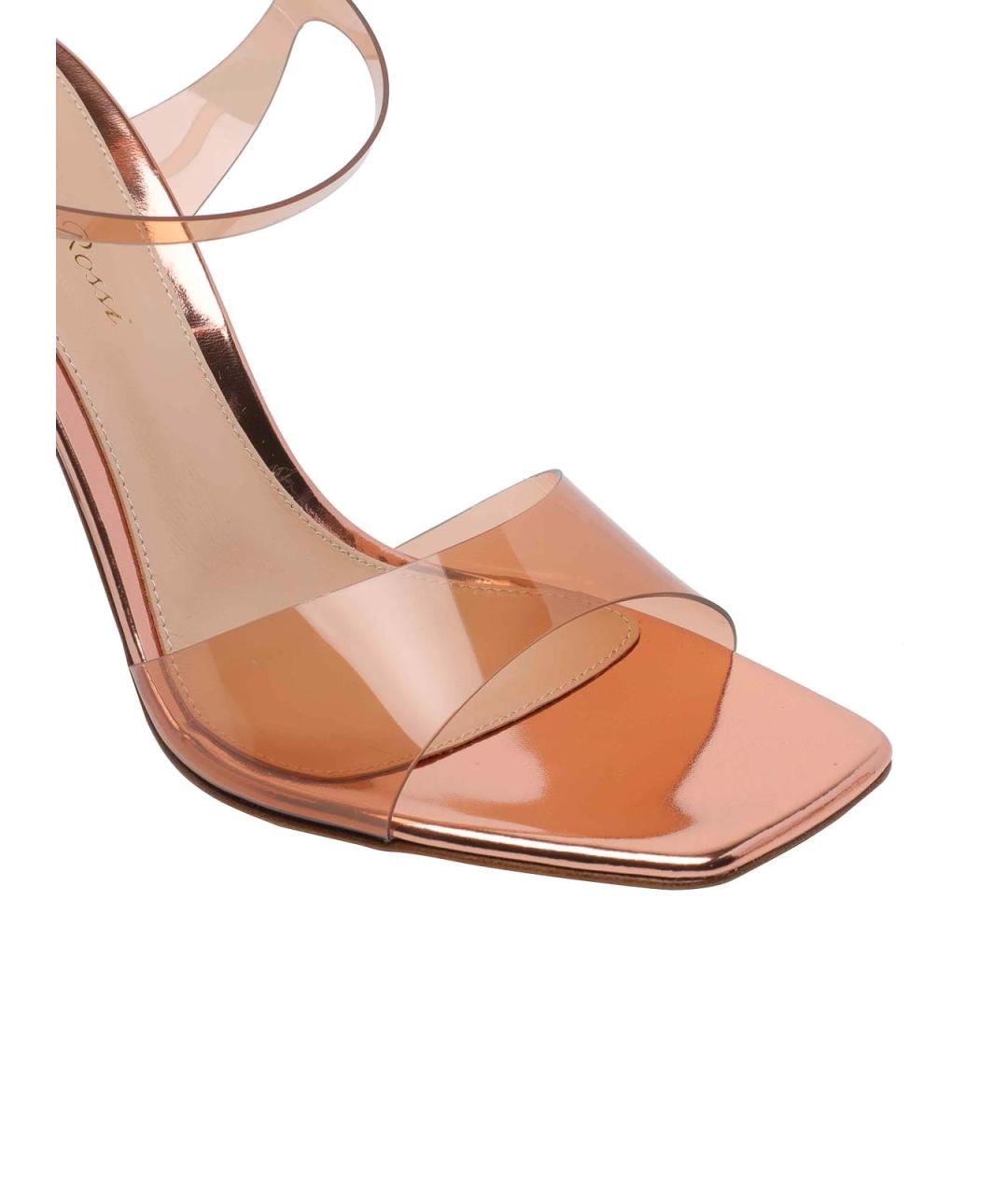 GIANVITO ROSSI Бежевые кожаные босоножки, фото 4