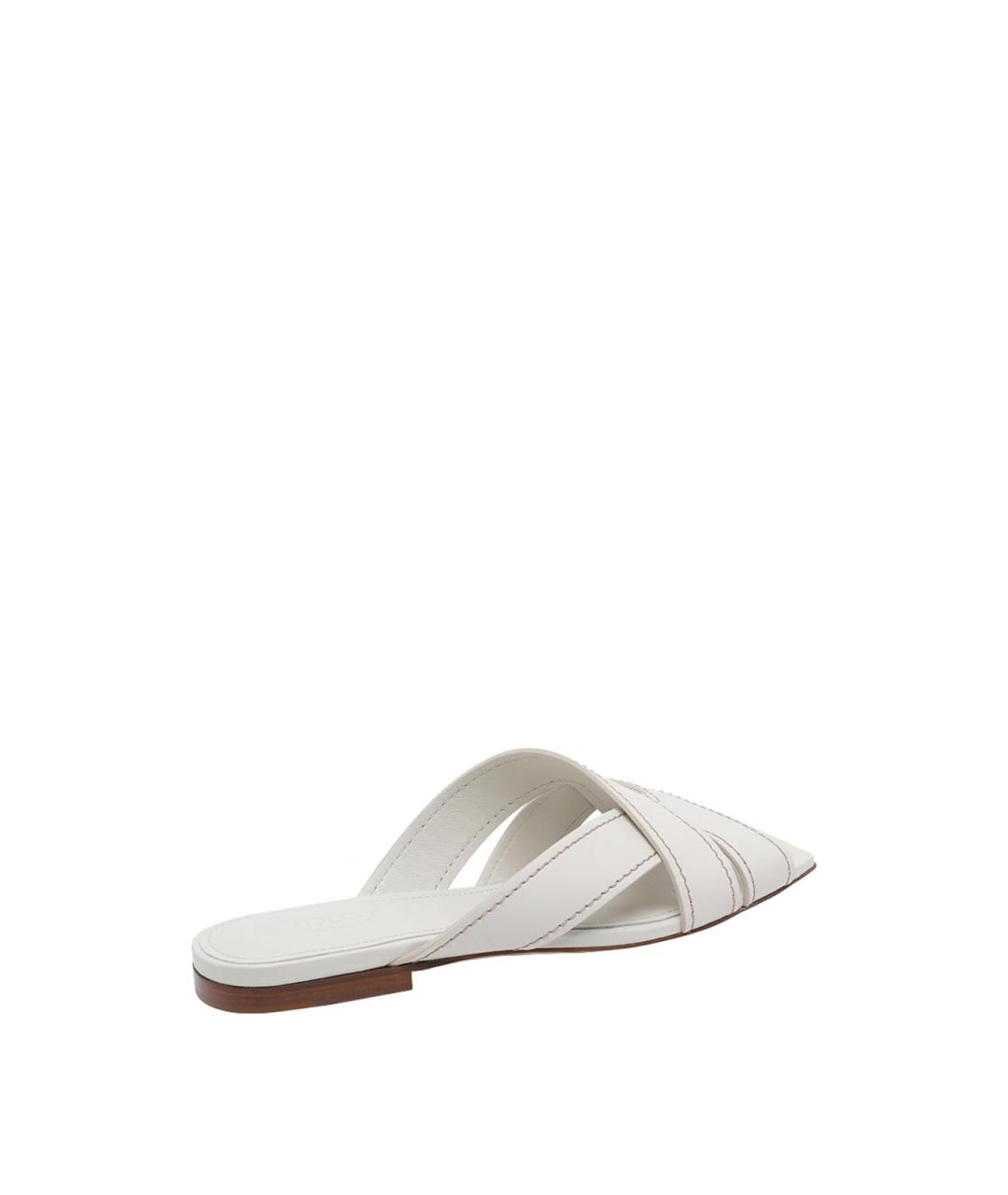 TOD'S Белые кожаные сандалии, фото 3
