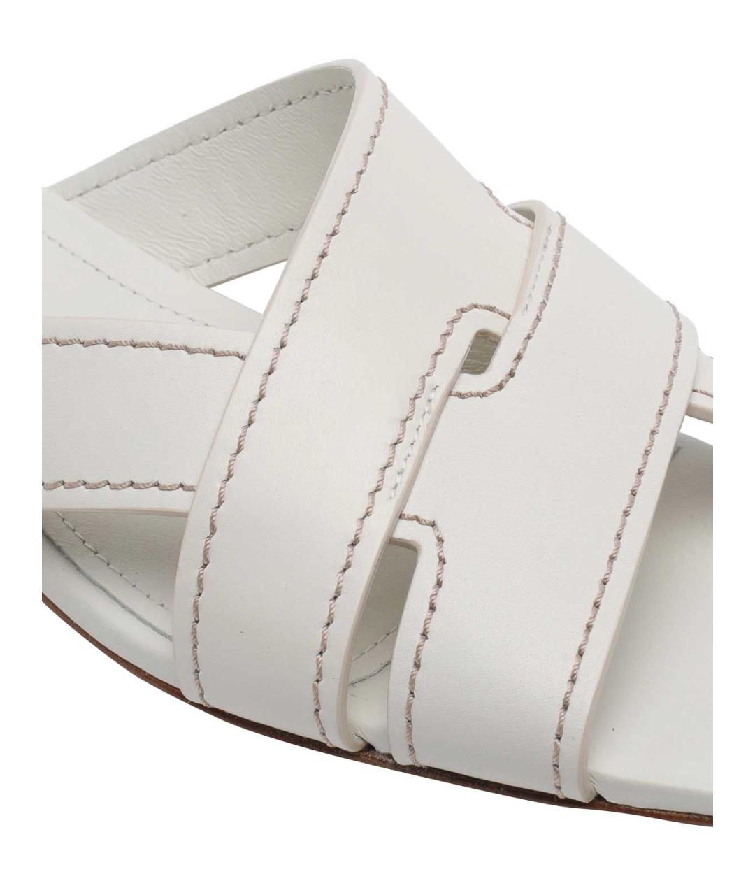 TOD'S Белые кожаные сандалии, фото 4
