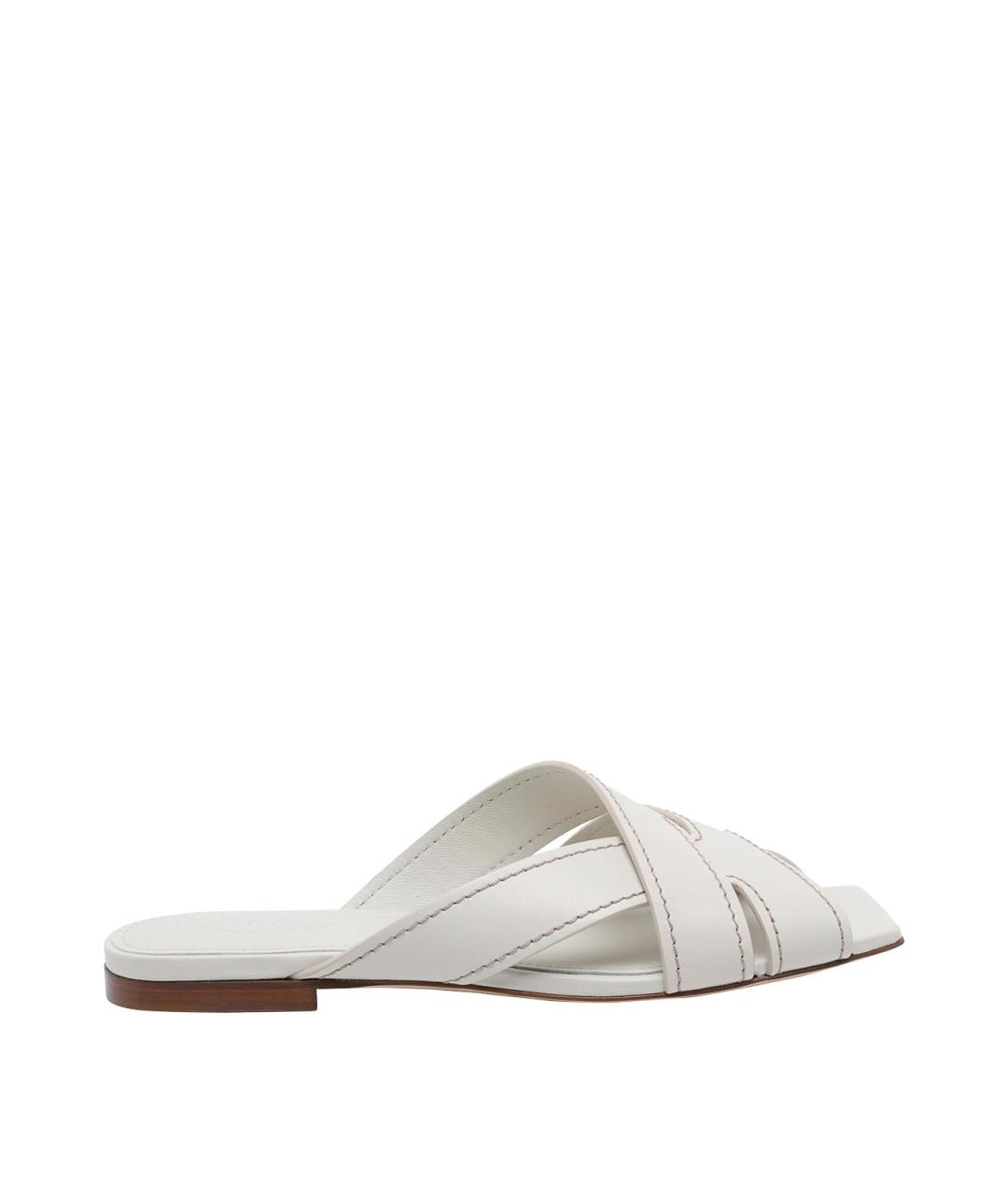 TOD'S Белые кожаные сандалии, фото 1