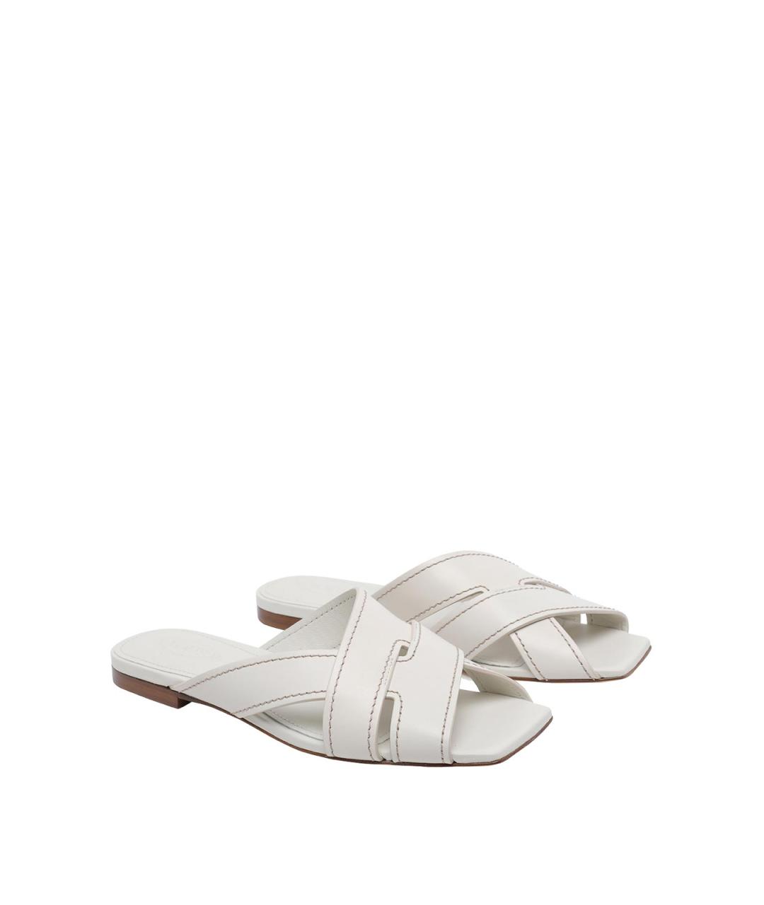 TOD'S Белые кожаные сандалии, фото 2