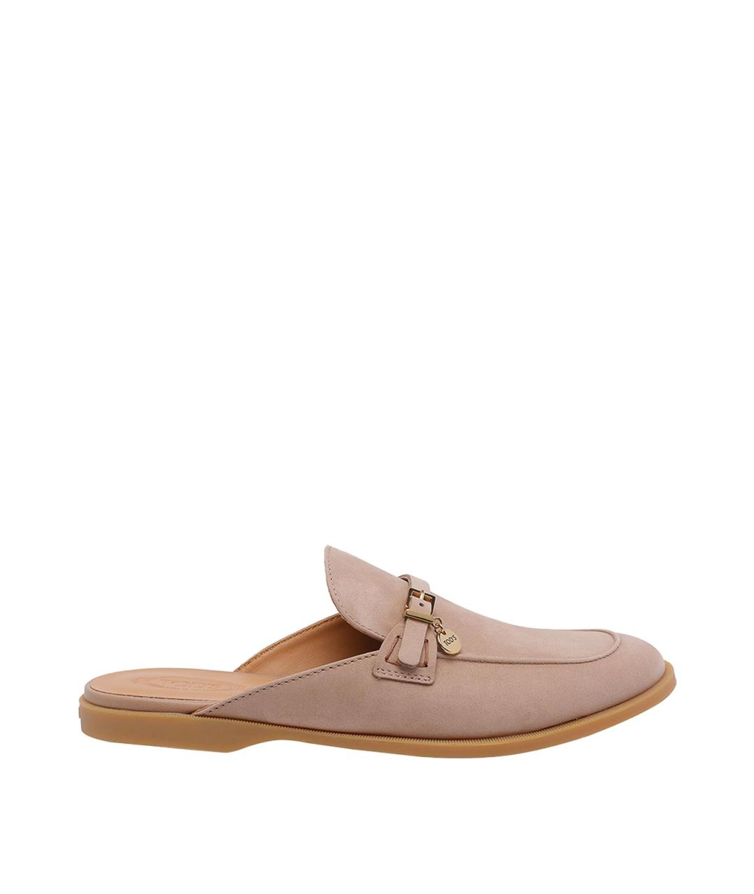 TOD'S Розовые кожаные лоферы, фото 1