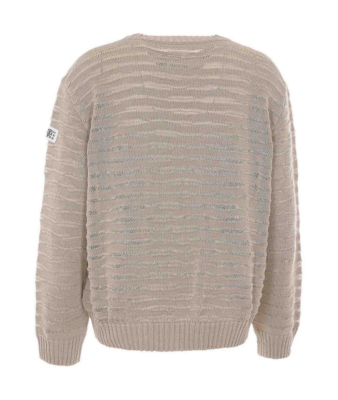 MM6 MAISON MARGIELA Бежевый хлопковый джемпер / свитер, фото 2