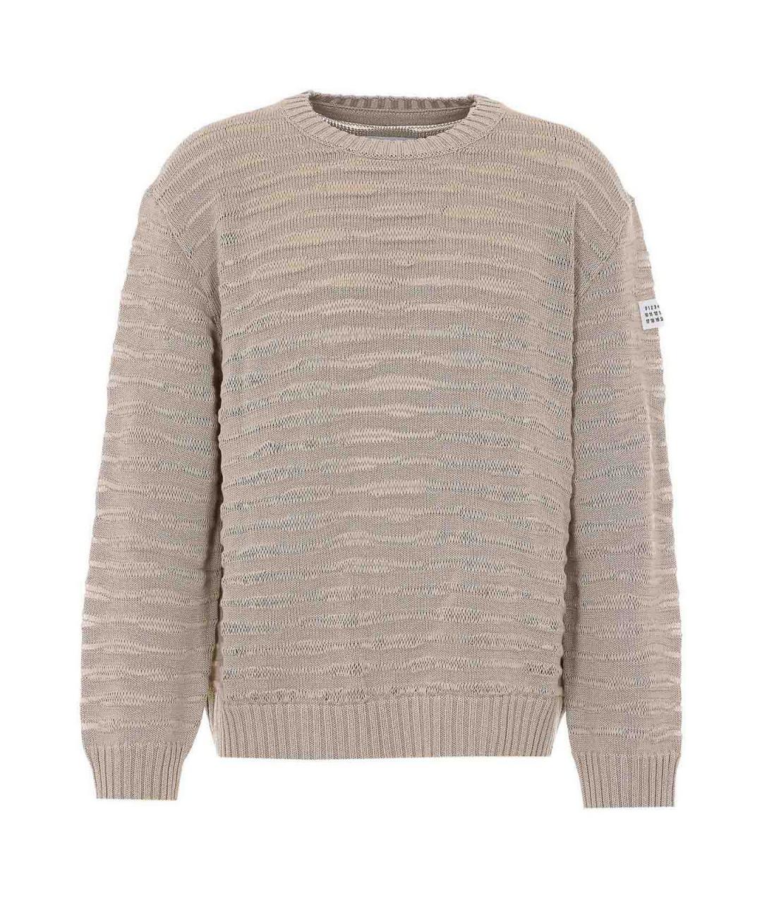 MM6 MAISON MARGIELA Бежевый хлопковый джемпер / свитер, фото 1