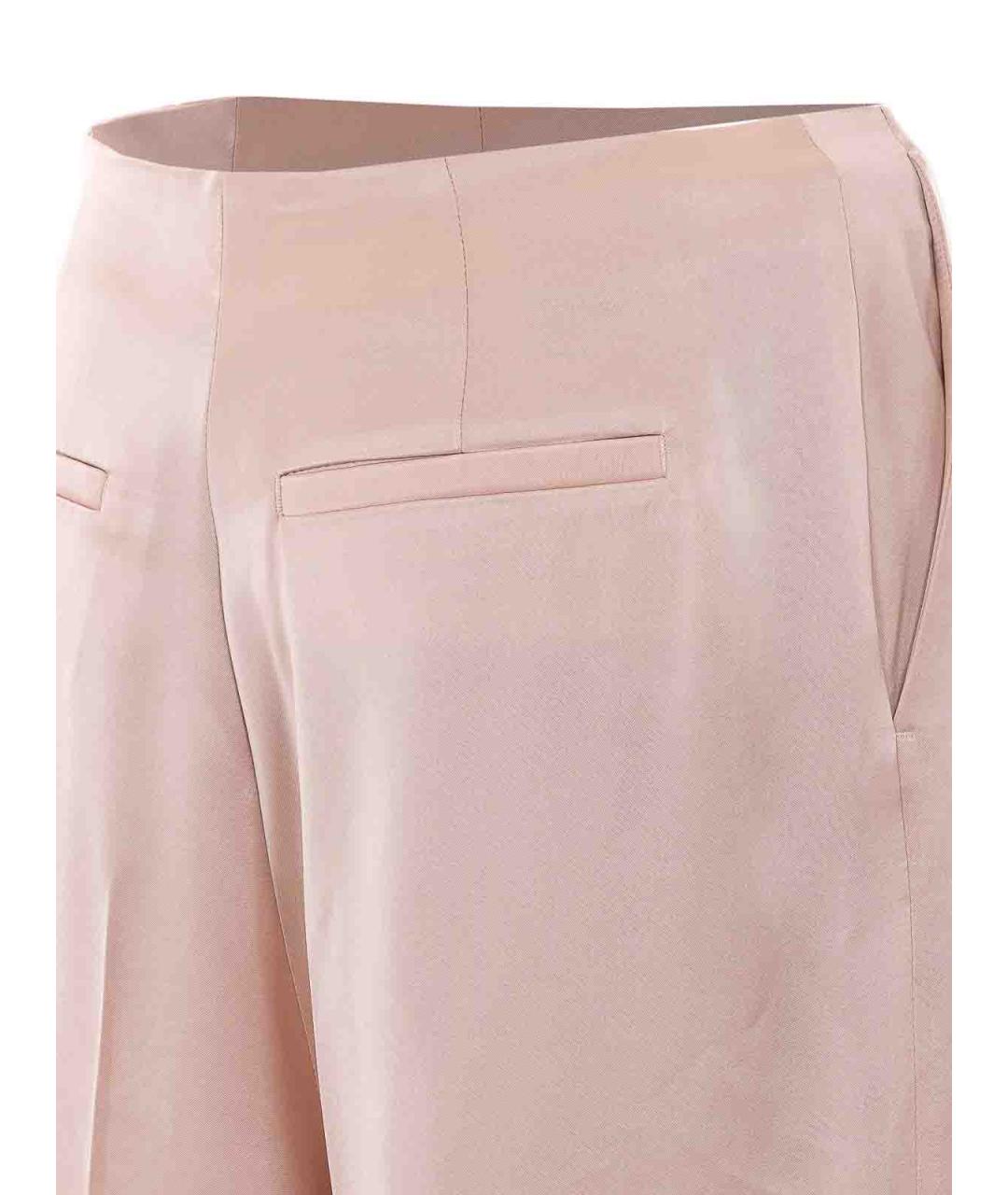 PINKO Розовые полиэстеровые брюки широкие, фото 3