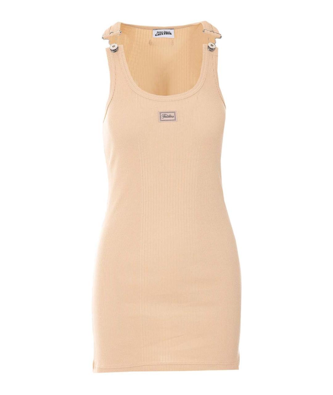 JEAN PAUL GAULTIER Бежевое хлопковое повседневное платье, фото 1