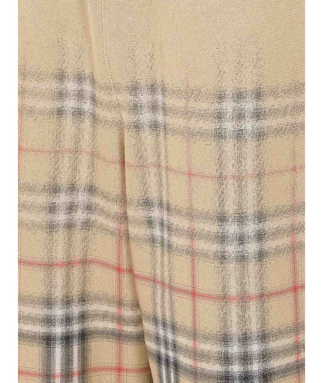 BURBERRY Бежевые хлопковые повседневные брюки, фото 3