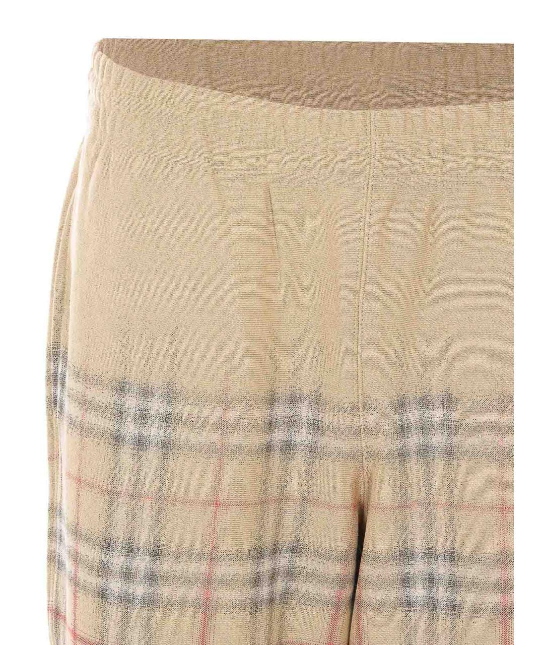BURBERRY Бежевые хлопковые повседневные брюки, фото 4